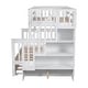preview thumbnail 15 of 18, Multifunctional Design Wood Bunk Bed with Maximized storage space, Ladder, Surdy Construction, White