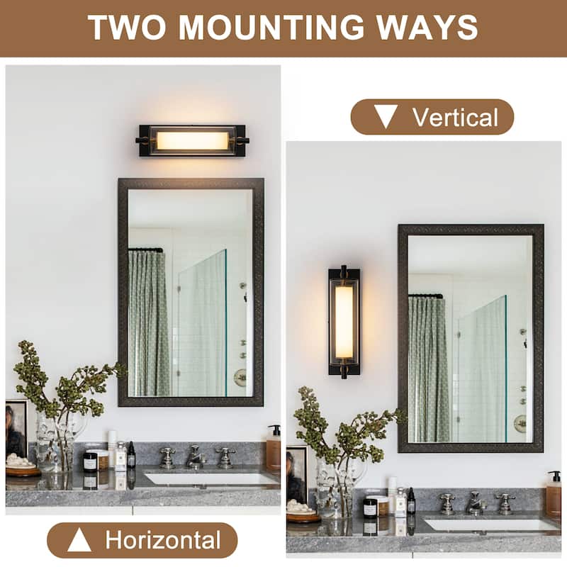 Double-Layer Cylindrical Clear Glass LED Wall Sconce Modern Industrial