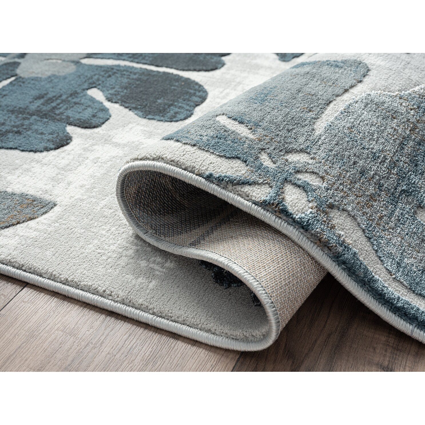 Abani Nova NOV180A Modern Grey and Blue Floral Area Rug 7'9 x 10'2 Abani Nova NOV180A Modern Grey and Blue Floral Area Rug 7'9 x 10'2
