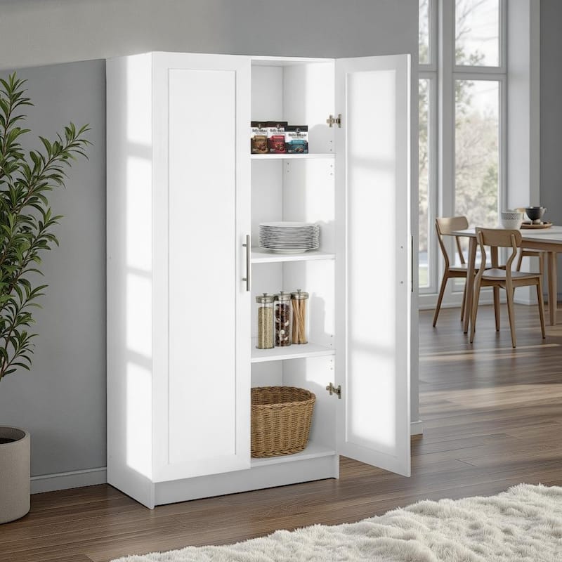 Prepac Elite Accent Cabinet with Panel Doors 16.75" D x 32" W x 65" H - 32 in W x 65 in H x 16.75 in D