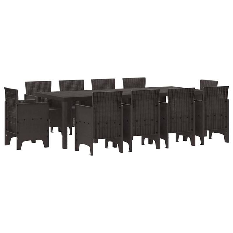 vidaXL Garden Dining Set 11 pcs Poly rattan - 39 x 98 x 29