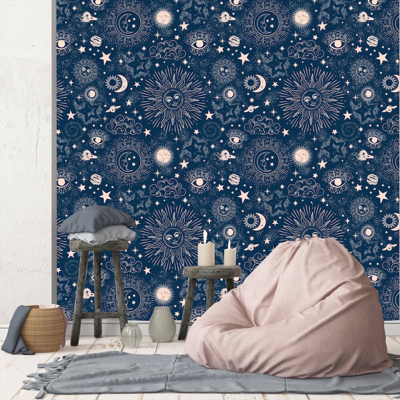 Space Galaxy Constellation Removable Wallpaper - 24'' inch x 10'ft