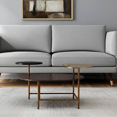 HomeRoots 55" Brown Black and Gold Wood and Steel Three Tier Coffee Table - 55.00 in. x 22.80 in. x 49.00 in.
