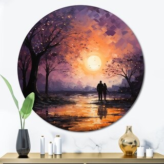 Designart "Romantic Couple Landscape Whispers Of Sunset" Romantic ...