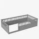 preview thumbnail 10 of 10, Grey Twin Size Pine Floor Bed Frame with Fence