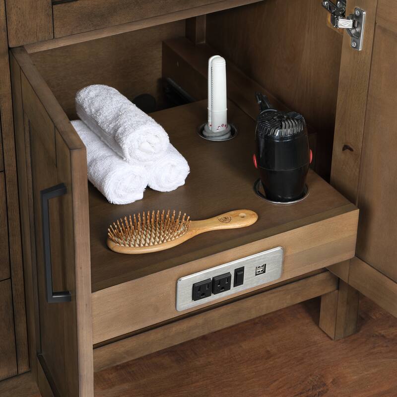 OVE Decors Tahoe 60 in. Almond Latte Vanity with 2 Mirrors included