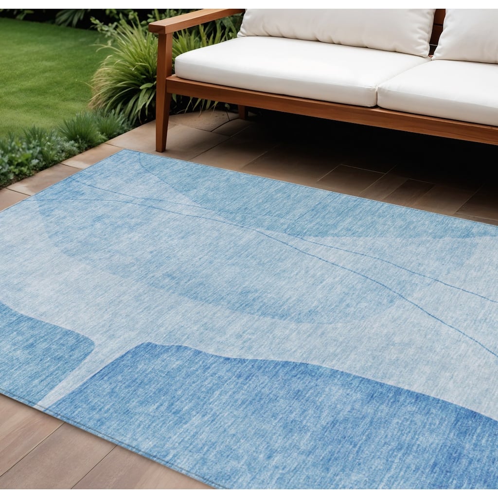 HomeRoots Abstract Transitional Rectangle Outdoor Rug