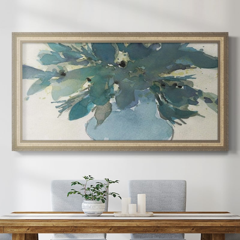 Blue Vintage Charm I Premium Framed Canvas- Ready to Hang