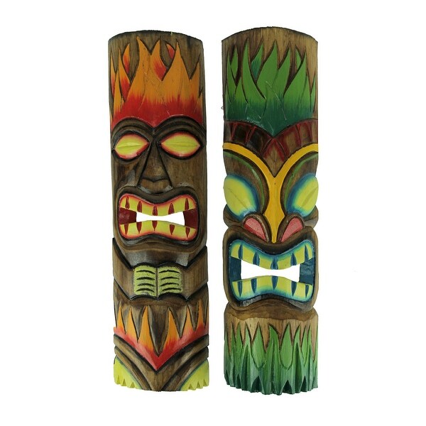 Decorative Ornaments Plates Big Fire 6 Inch Tall Hand Carved Hand Painted Tiki Totem Pole Collectables Sloopy In