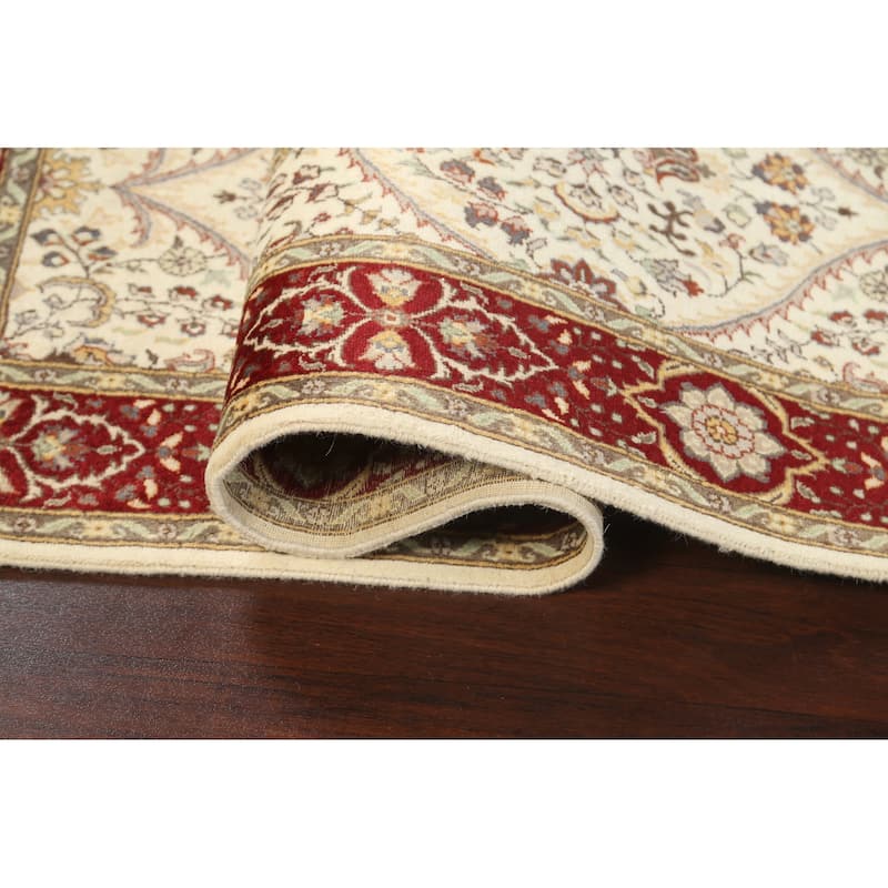 Wool/ Silk Floral Tabriz Oriental Vegetable Dye Area Rug Hand-knotted - 4'1" x 6'5"