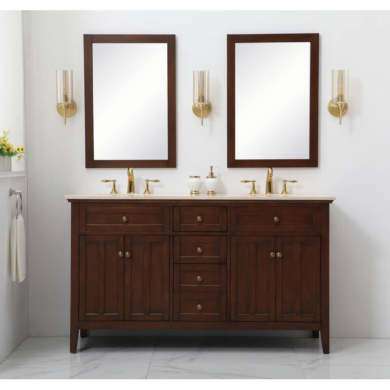 Modern 60" Double Bathroom Vanity Set