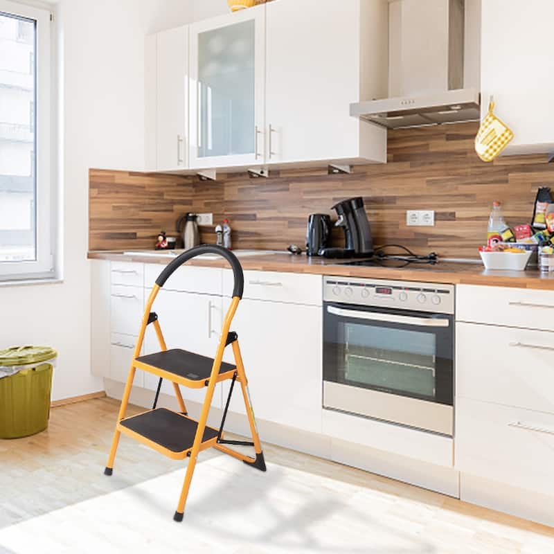 2 Step Platform Ladder, 330 lb. Weight Capacity Folding Step Stool - N/A