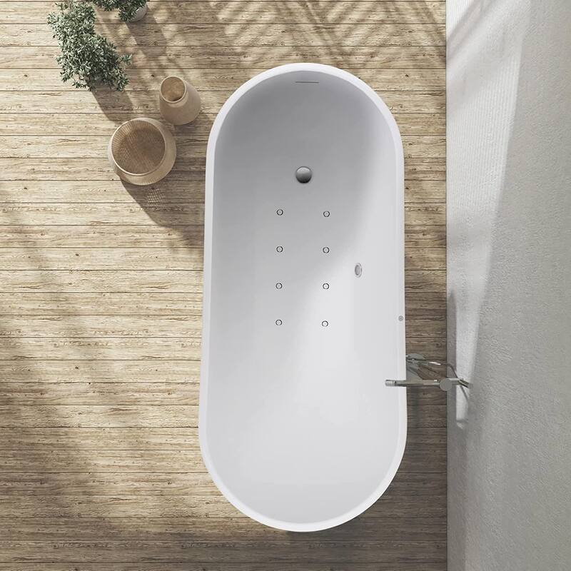 Vanity Art 55" Acrylic Freestanding Soaking Bathtub