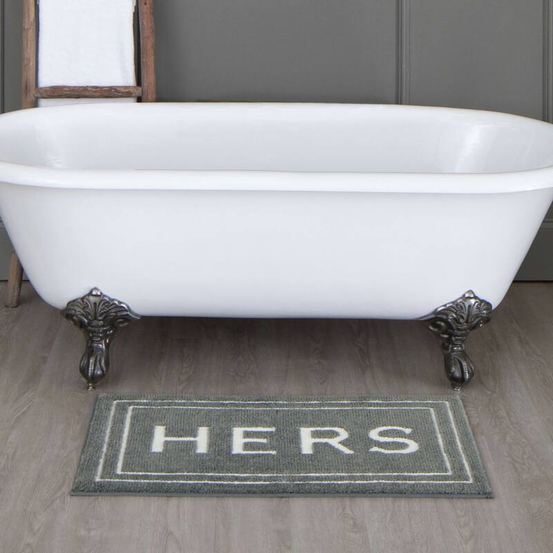 Mohawk Home His / Her Bath Rug - 2' x 3'4" - Pewter Hers