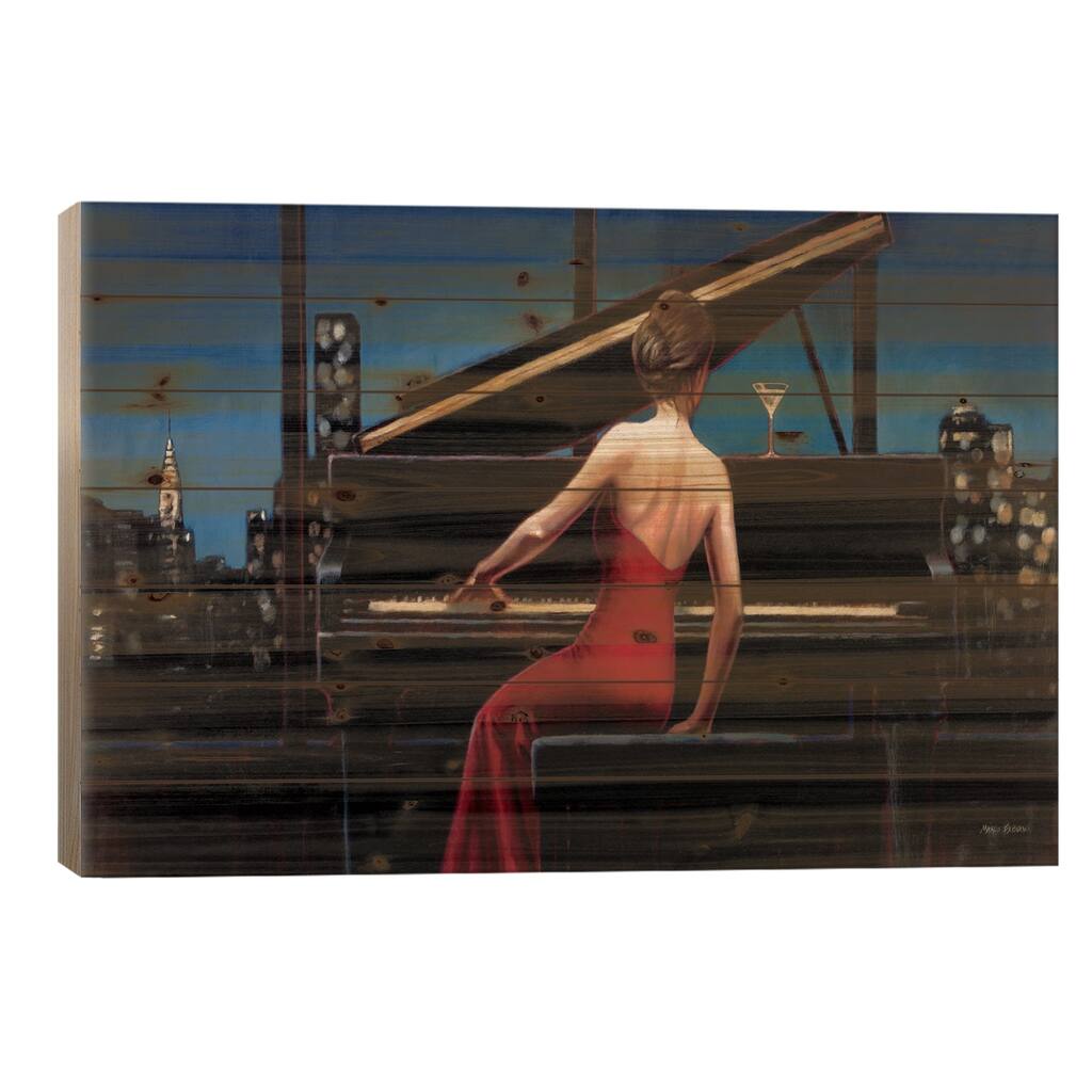 Lady in Red Print On Wood by Marco Fabiano - Multi-Color