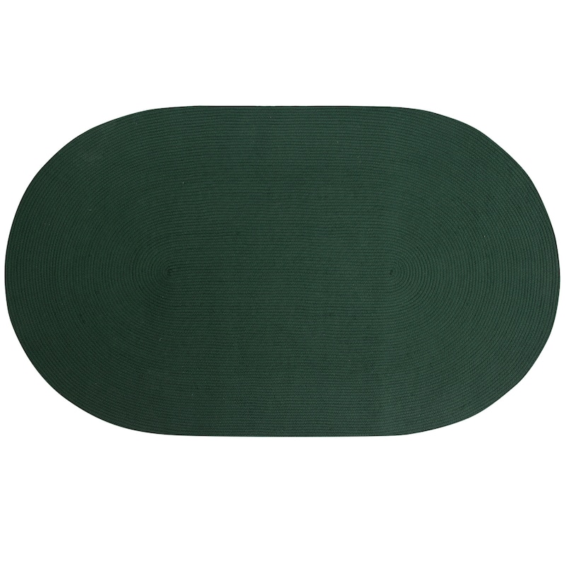Better Trends Alpine Braid Collection Durable Indoor Area Utility Rug 100% Polypropylene in Vibrant Colors. - 1'8" x 2'6" Oval - Hunter Solid