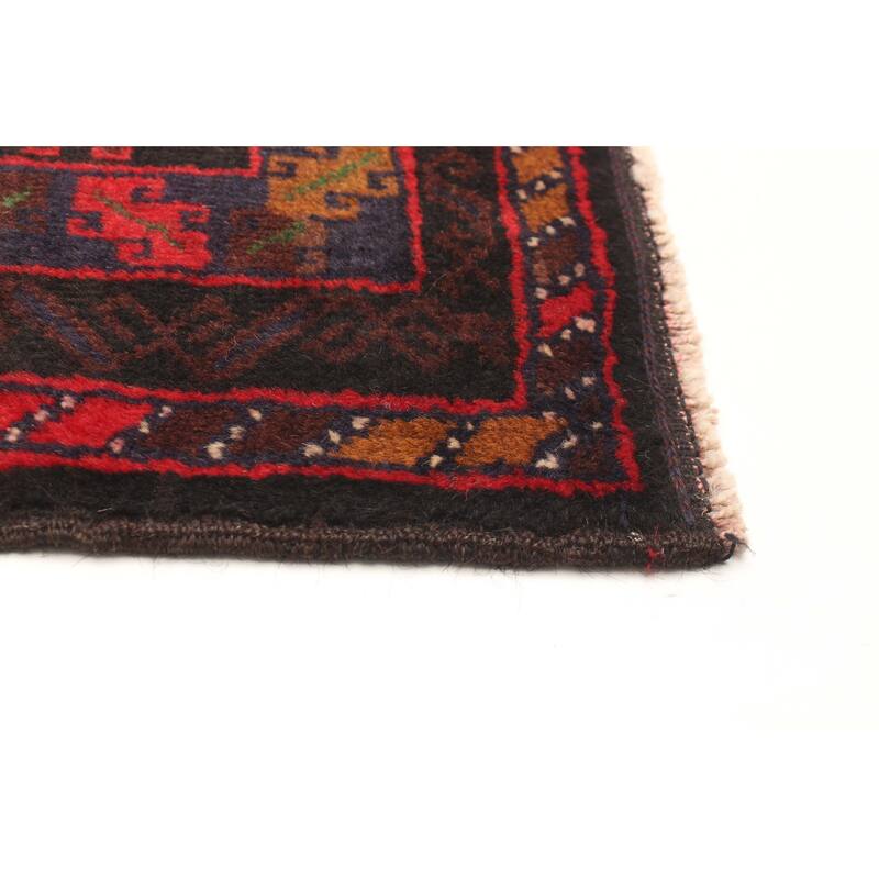 ECARPETGALLERY Hand-knotted Teimani Red Wool Rug - 3'8 x 7'0