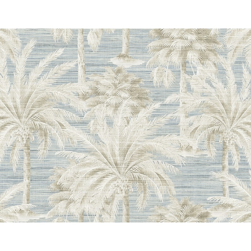 Kenneth James Dream Of Palm Trees Blue Texture Wallpaper - 27in x 324in x 0.025in