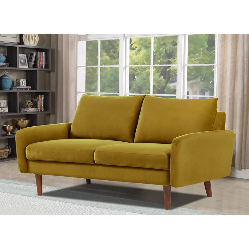 US Pride Furnitirue 58''W Tapered Legs Kent Velvet Loveseat