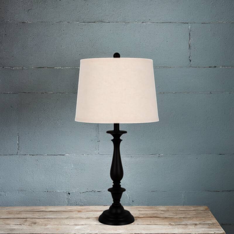 29" Resin Table Lamp, Dark Brown (Set of 2)