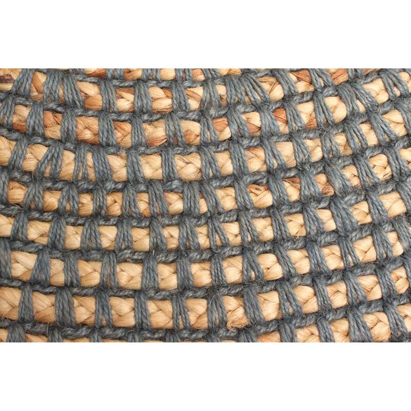 ECARPETGALLERY Braided Weave Palas Denizli Dark Grey Jute Rug - 3'3 x 3'3