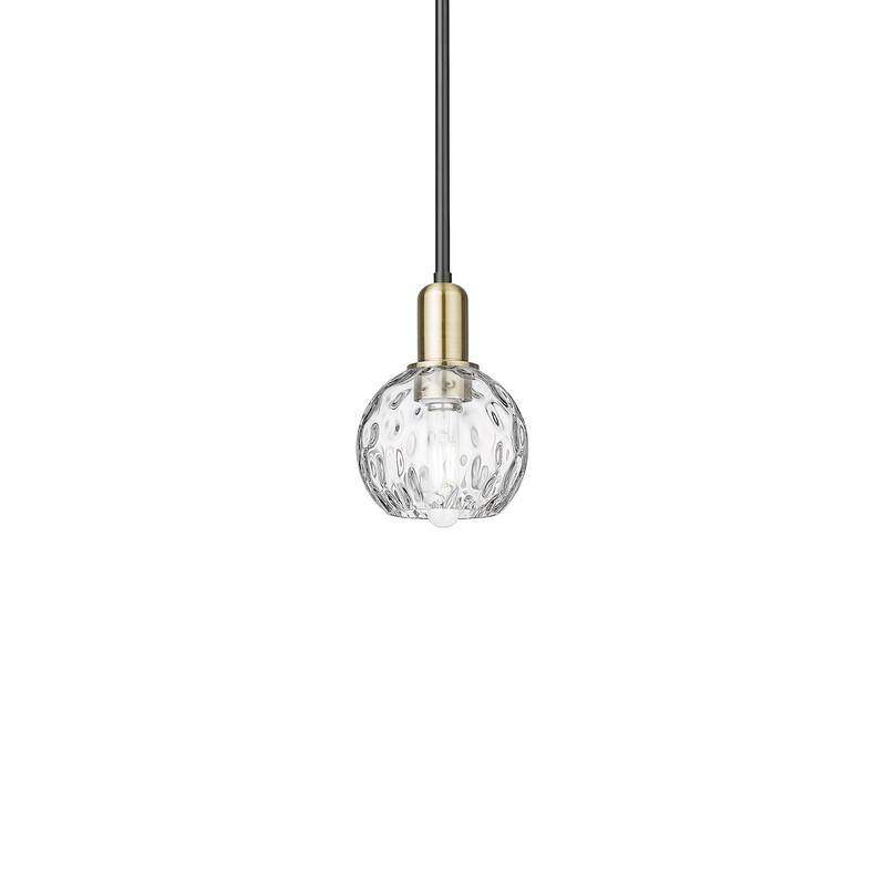 Innovations Lighting 716-1S-9-6 Athens Water Glass Pendant Athens - Black Antique Brass / Clear Water Glass