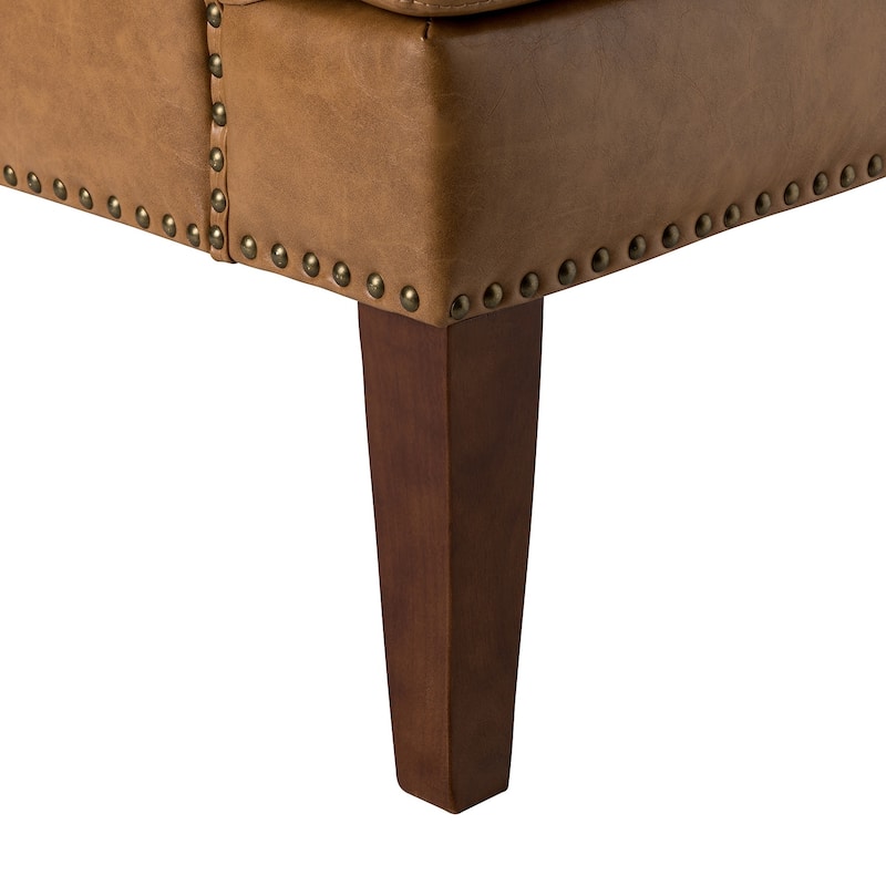 Konrad Comfy Living Room Vegan Leather Armchair by HULALA HOME