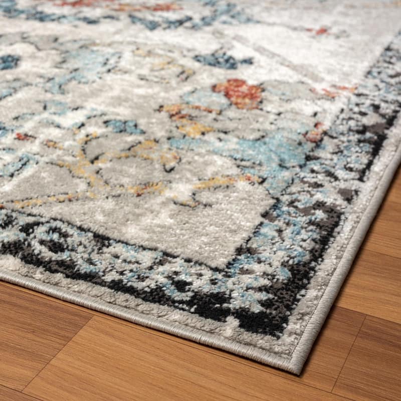 Luxe Weavers Oriental Floral Distressed Area Rug