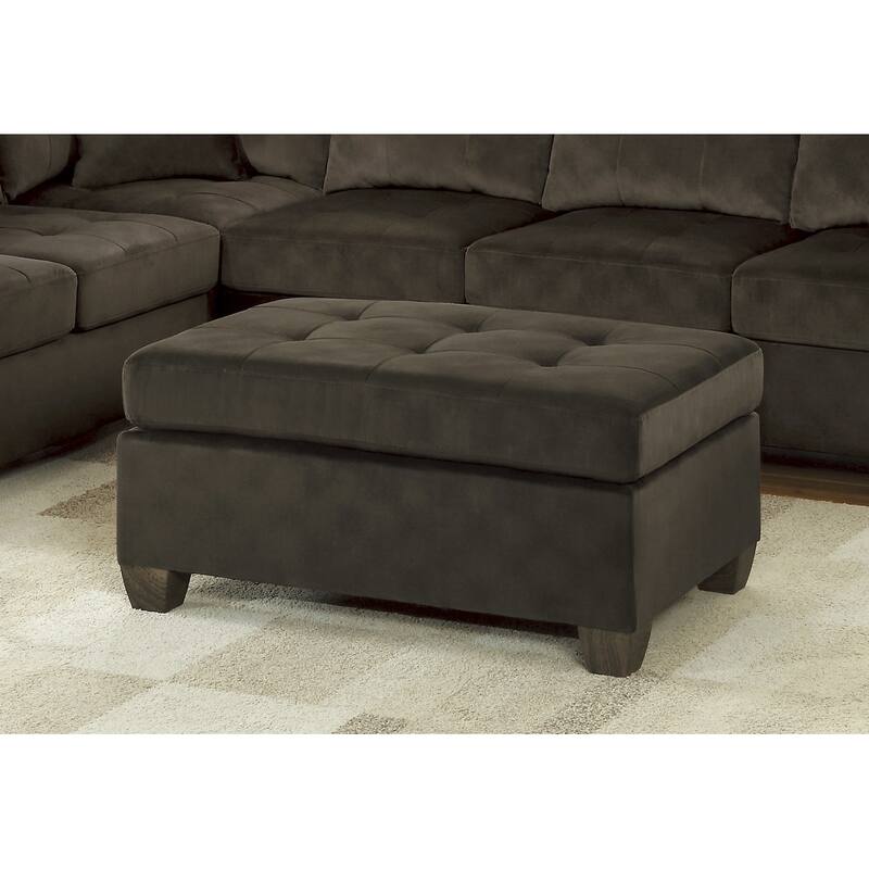 Ottoman Tufted Detail Microfiber Upholstered Modern Living Room Furniture