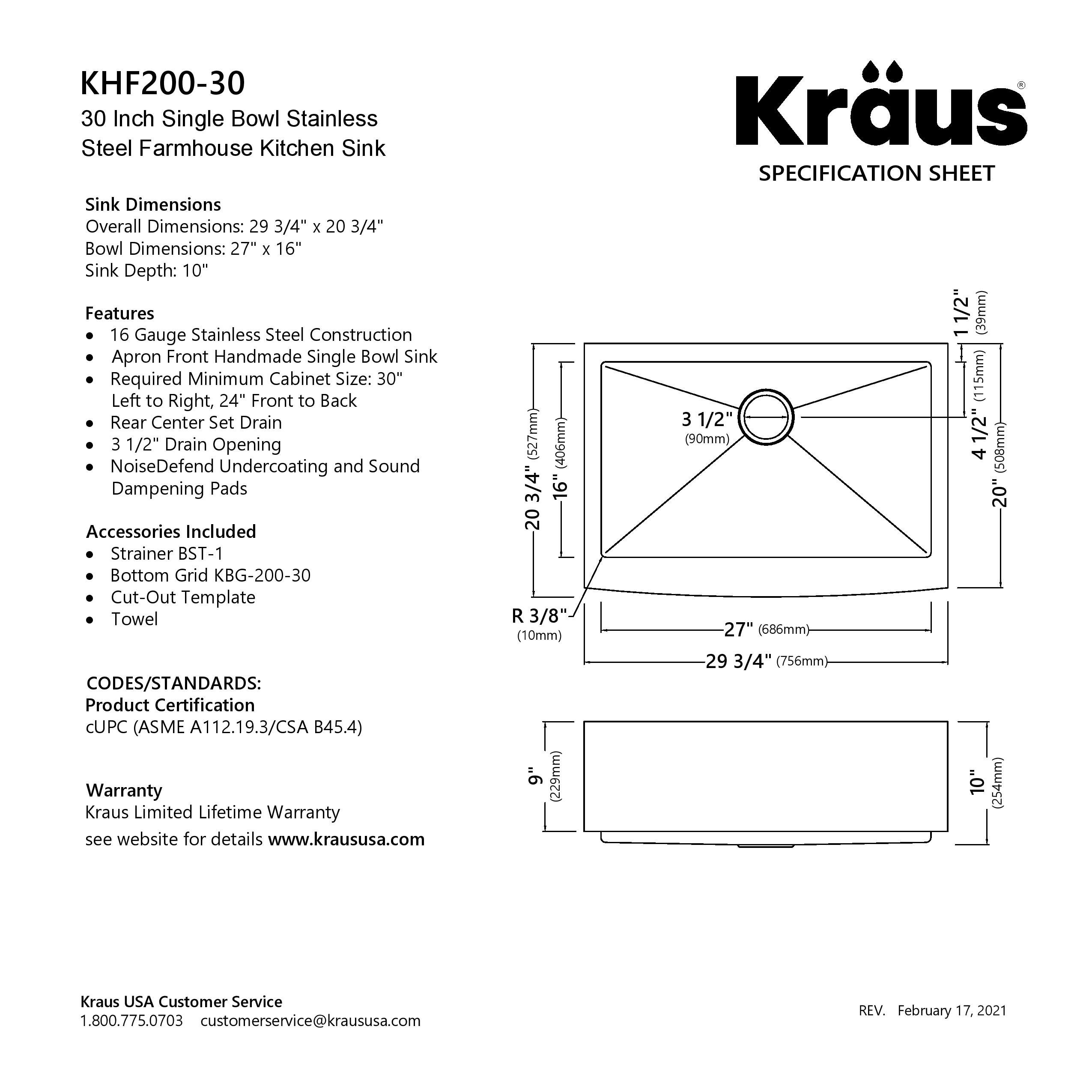 Kraus Standart Pro Stainless Steel 30 In 1 Bowl Farmhouse Kitchen Sink Overstock 3381326