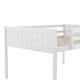 preview thumbnail 5 of 9, White Full Size Solid Wood Low Loft Bed with Ladder and Fence