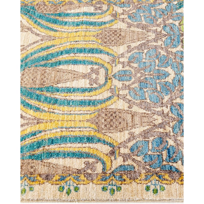 Arts & Crafts One-of-a-Kind Hand-Knotted Runner Rug - Ivory, 2' 6" x 9' 3" - 2' 6" x 9' 3"