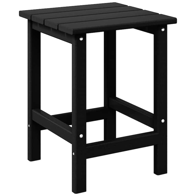 Laguna Hdpe All Weather Outdoor Patio Square Side Table - Black