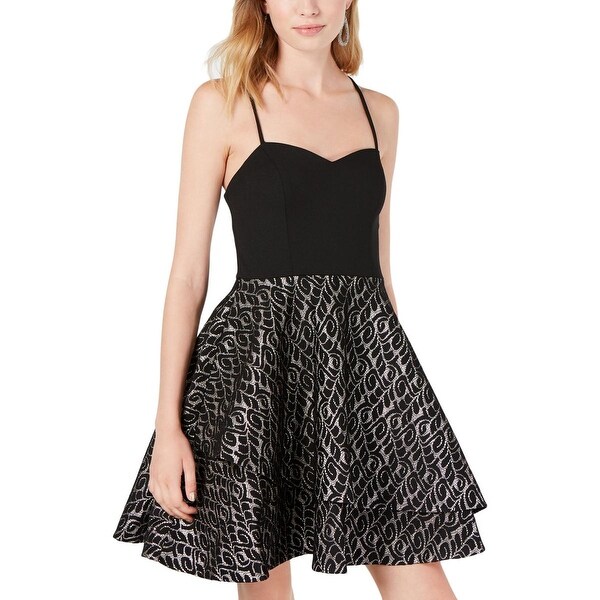sequin hearts black dress
