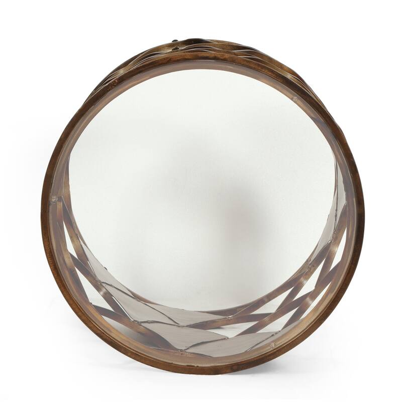 Side Table, with Round Tempered Glass Top