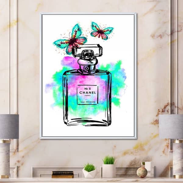 Designart Perfume Chanel Five III Modern Framed Canvas Wall Art Print -  On Sale - Bed Bath & Beyond - 33753952