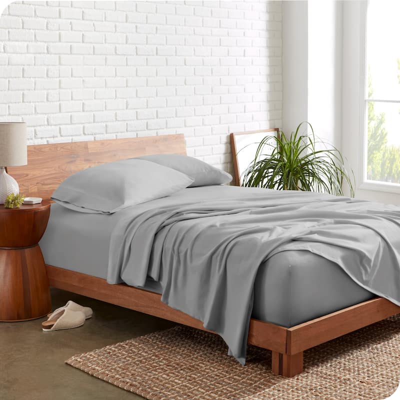 Bare Home Organic Cotton Jersey Sheet Set - Full - Light Grey