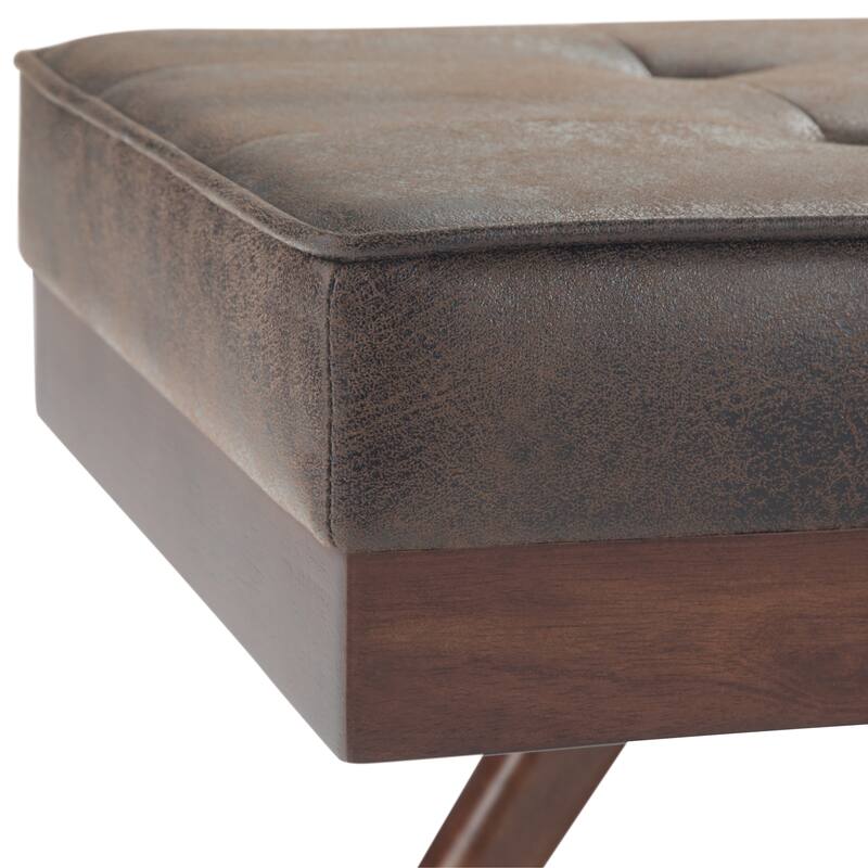 WYNDENHALL Keenan 48 inch Wide Mid Century Modern Rectangle Ottoman Bench
