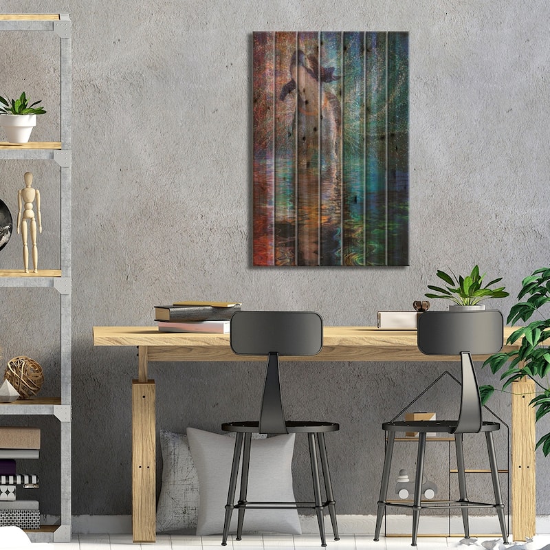 Canis Arcus Print On Wood by Iris Scott - Multi-Color