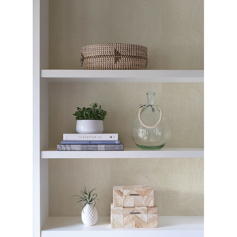 A-Street Prints Folly Champagne Zen Swirls Wallpaper