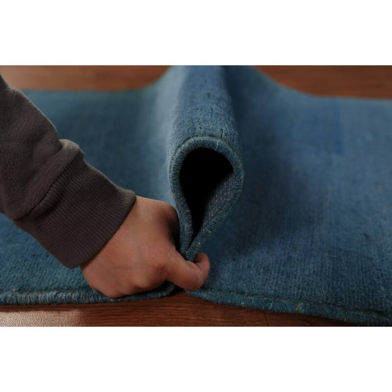 Blue Gabbeh Oriental Rug Handmade Wool Carpet - 2'10" x 4'11"