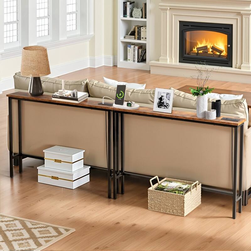 2-piece Set Triamine + Iron 200 * 15 * 79cm with Power Strip Foyer Table