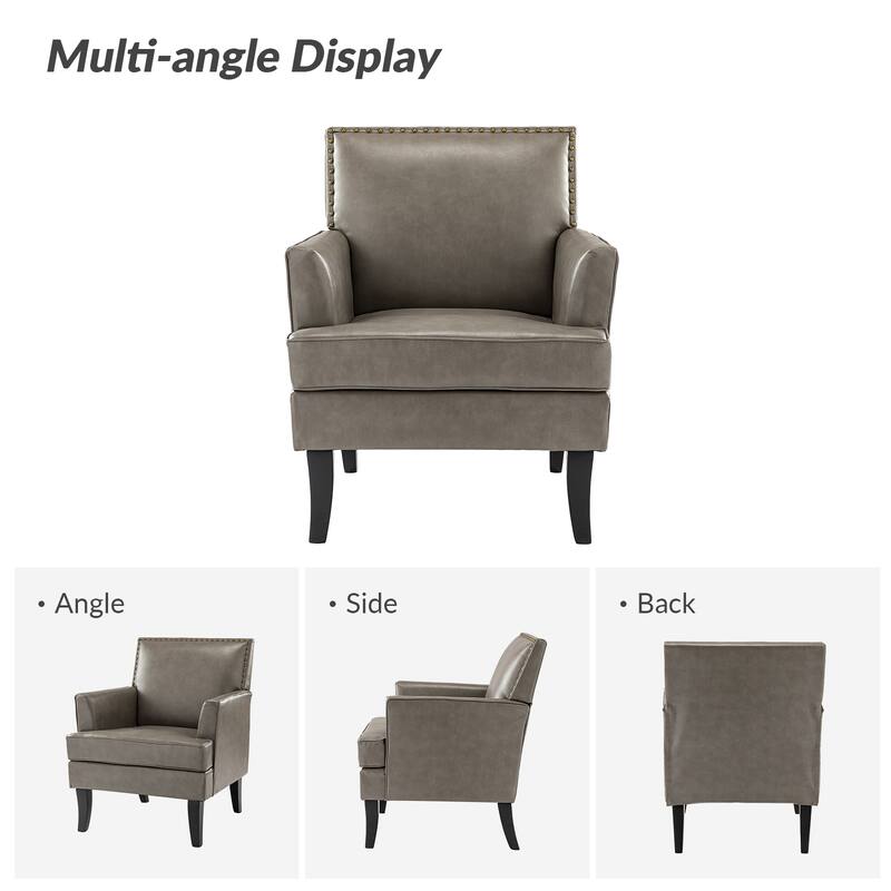 Nileus Contemporary and Classic Polyester Accent Chair with Solid Wooden Legs by HULALA HOME