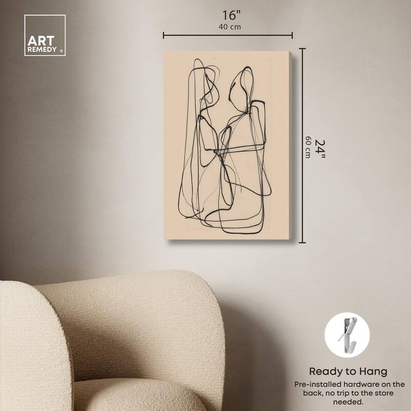 Embrace of Lines I Canvas by Art Remedy, Gallery Wrapped