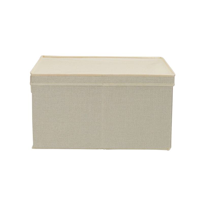Household Essentials Canvas Storage Bins with Removable Lid, Set of 2