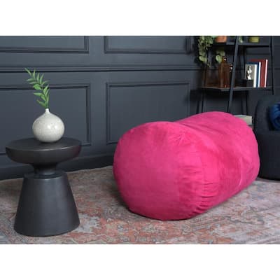 Comfortable Cylindrical Suede Bean Bag for Relaxation and Style