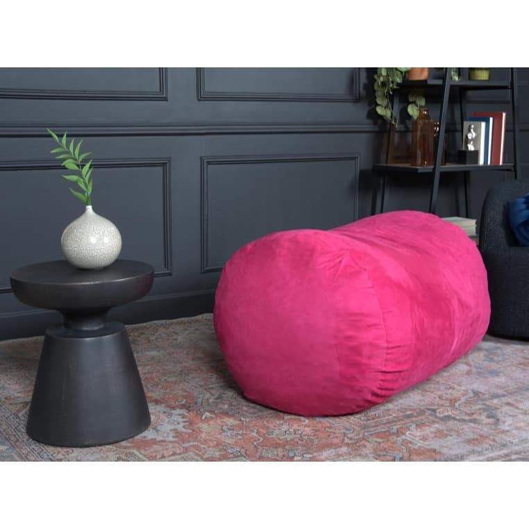 Comfortable Cylindrical Suede Bean Bag for Relaxation and Style
