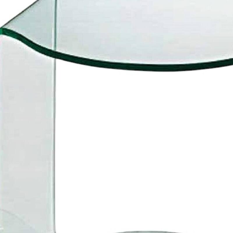 HomeRoots 24" Clear Glass Round End Table With Shelf - 20.00 in. x 24.00 in. x 20.00 in.
