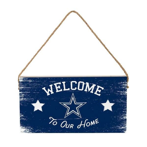 Targa Decorativa Dallas Cowboys Fan Creations - Home Sweet Home In Legno 15,2x30,5 Cm - Pronta Da Appendere Con Licenza NFL Ufficiale - 3