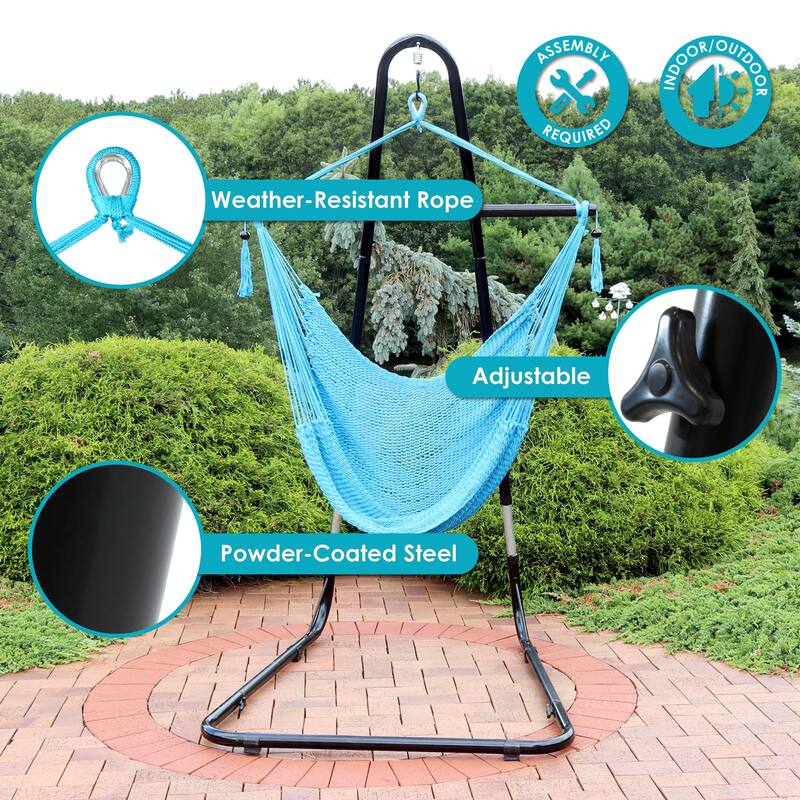 Sunnydaze Caribbean Extra Large Hammock Chair & Adjustable Stand